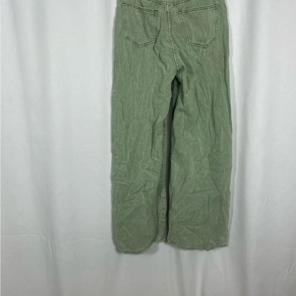 SHEIN wide leg Green Denim Jeans pockets S - Picture 6 of 10